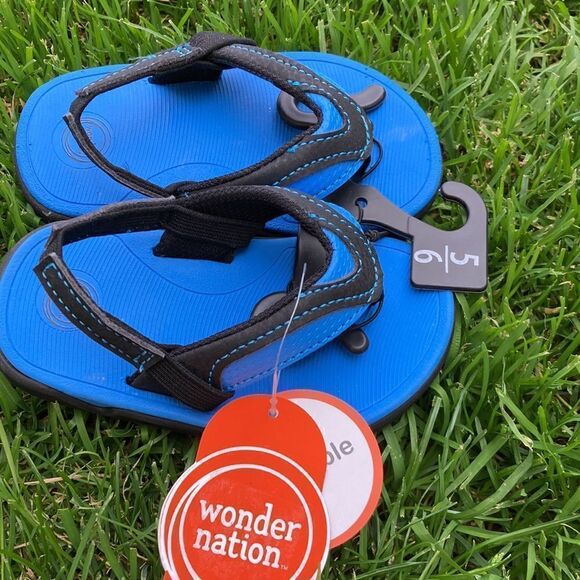 Baby Boys Casual Active Flip Flops With Elastic Back 2-Pack Size 5/6 - Picture 3 of 7